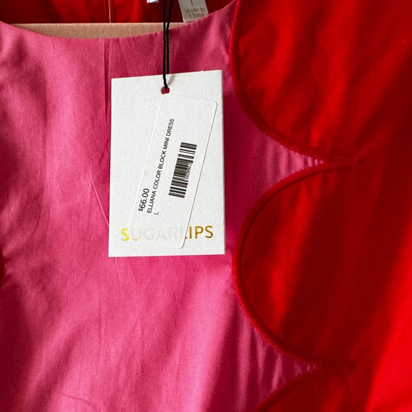 Sugarlips Red and Pink Mini Dress - Picture 3 of 3